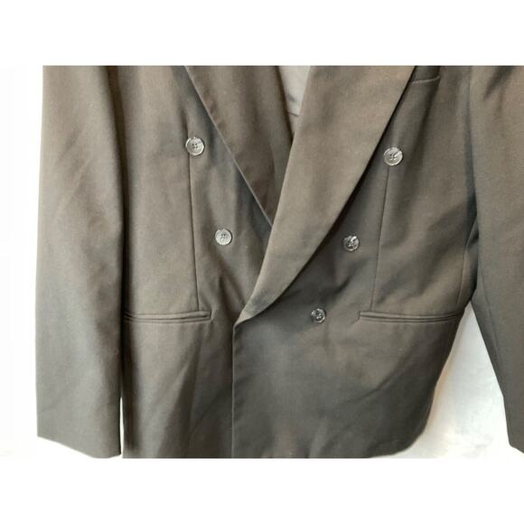 Julian Loren Men’s 44R Double Breasted Black Suit Jacket Blazer Classic Formal - Picture 3 of 14